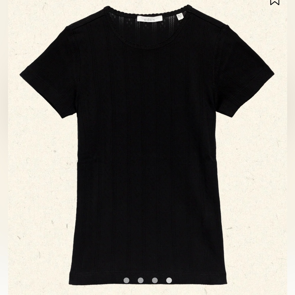 DÔEN VIVI TEE IN BLACK QUELLE JOLIE POINTELLE - Picture 3 of 10
